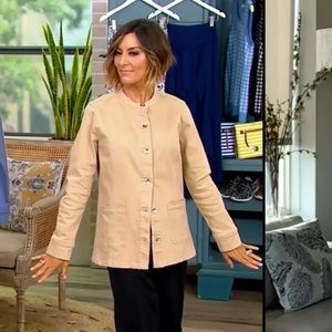 Isaac Mizrahi Live! True Denim Long Line Denim Jacket, Cobblestone, A473497